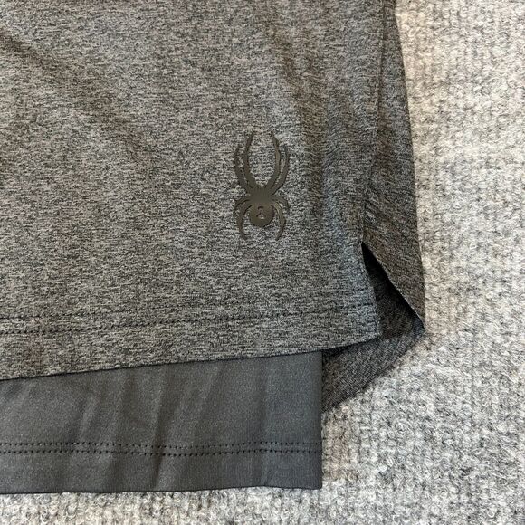 Spyder Active Shorts Mens XL Extra Large Gray 2 in 1 Inner Lined Drawstring Tie - Picture 3 of 12